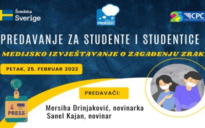 Održano predavanje na temu: “Medijsko izvještavanje o zagađenju zraka”